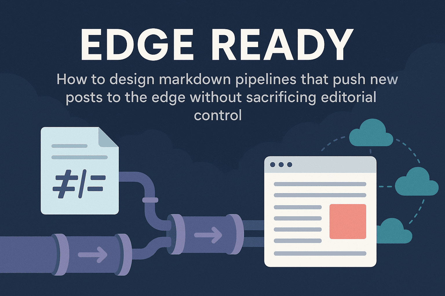 Stylized data packets flowing toward the edge